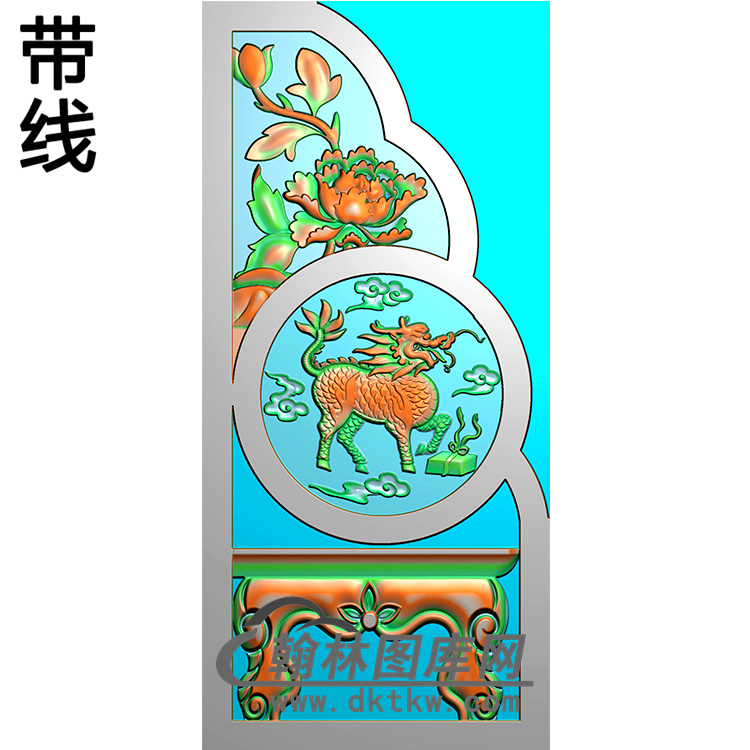 麒麟抱鼓精雕图（MBBG-0966）展示