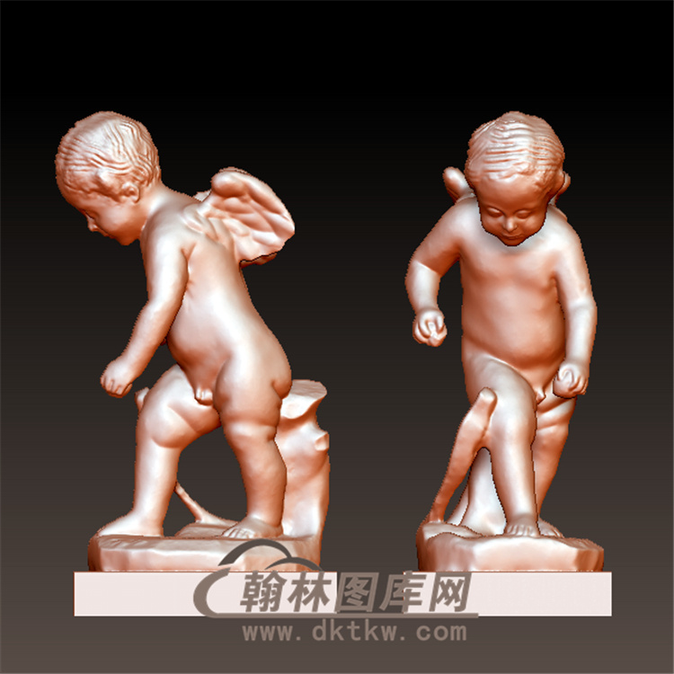 西方天使小孩立体圆雕图（YXF-004)展示