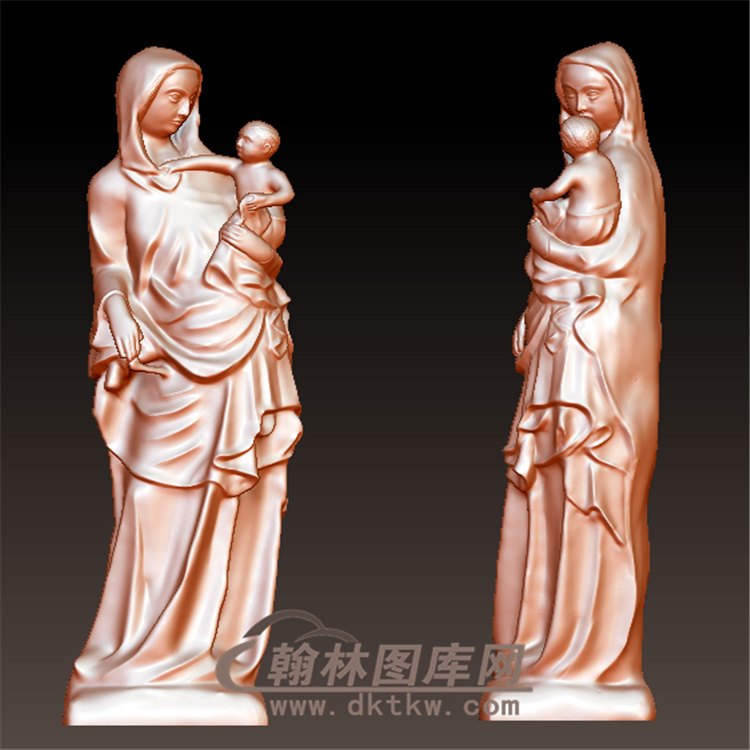 西方圣女抱孩立体圆雕图（YXF-005)展示