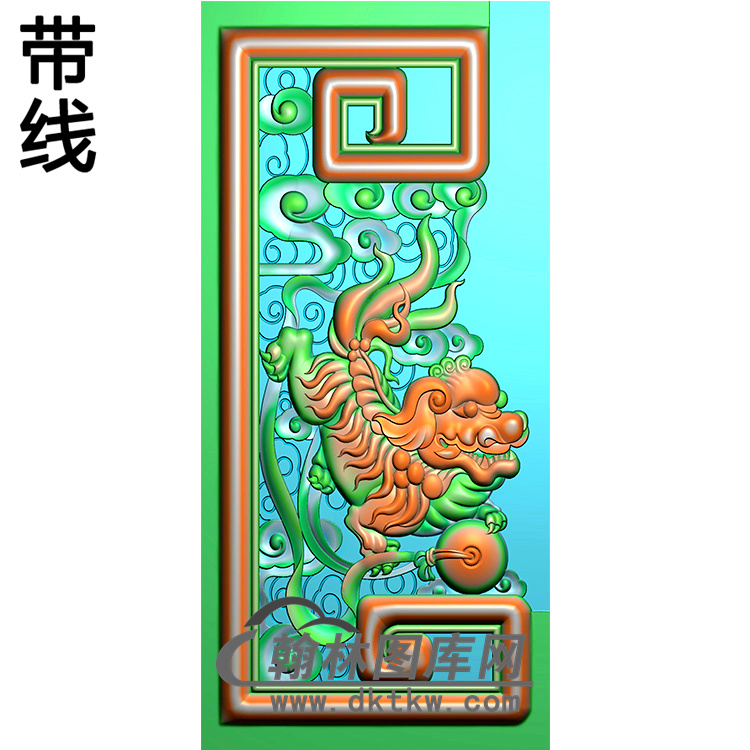 狮子抱鼓精雕图（MBBG-1003）展示