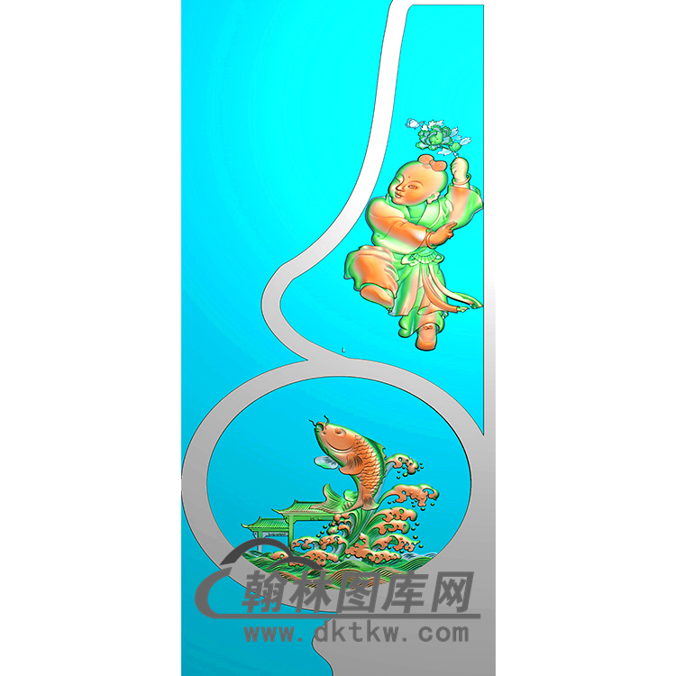 童子抱鼓精雕图（MBBG-1065）展示