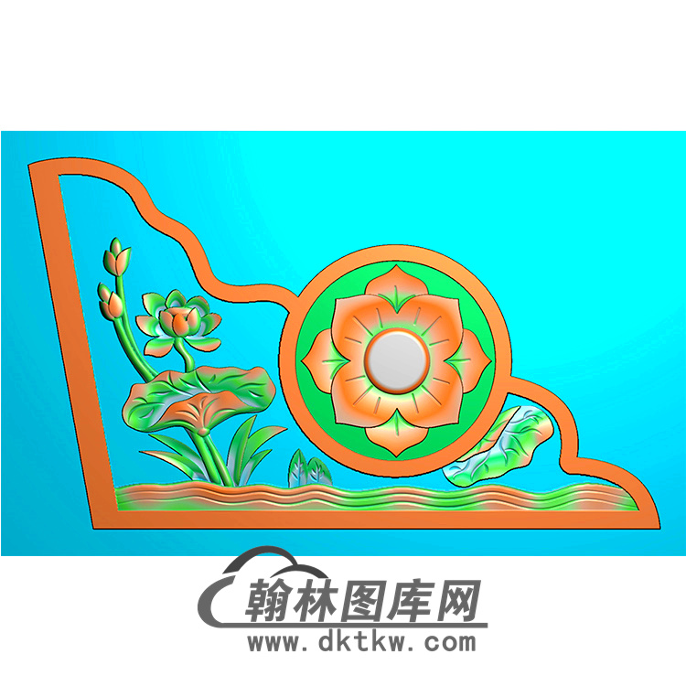 荷花抱鼓精雕图（MBBG-1072）展示