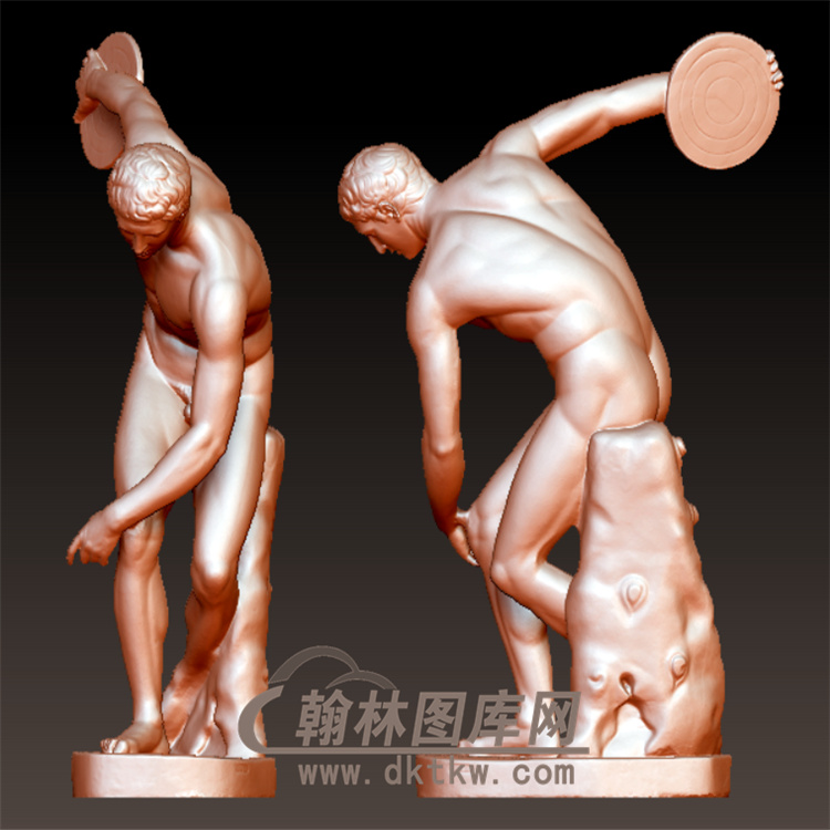 西方雕塑掷铁饼立体圆雕图（YXF-050)展示