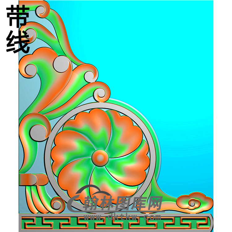 洋花抱鼓精雕图（MBBG-1081）展示