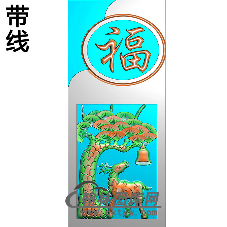 福寿抱鼓精雕图（MBBG-1085）展示