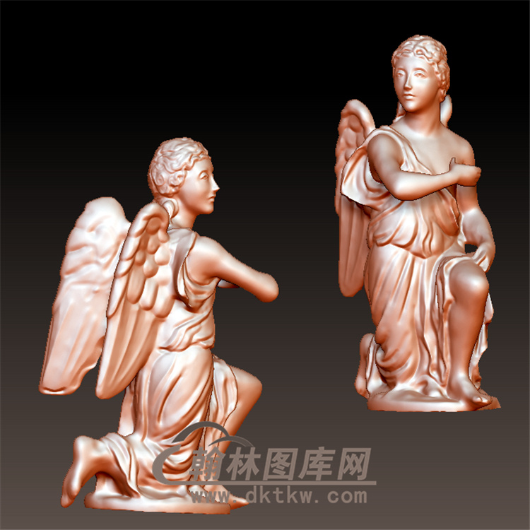 跪着的天使立体圆雕图（YXF-069)展示