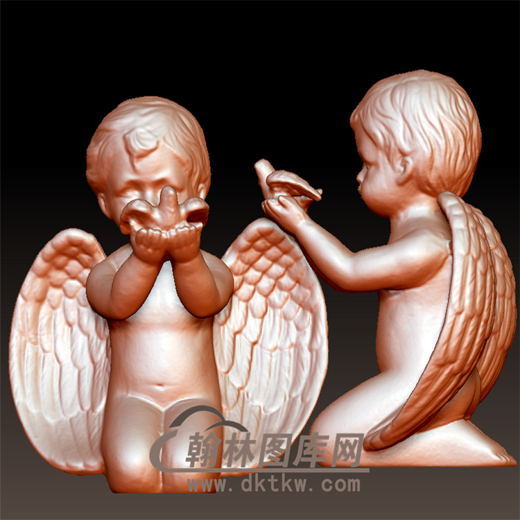 小天使丘比特圆雕立体图（YXF-077)展示