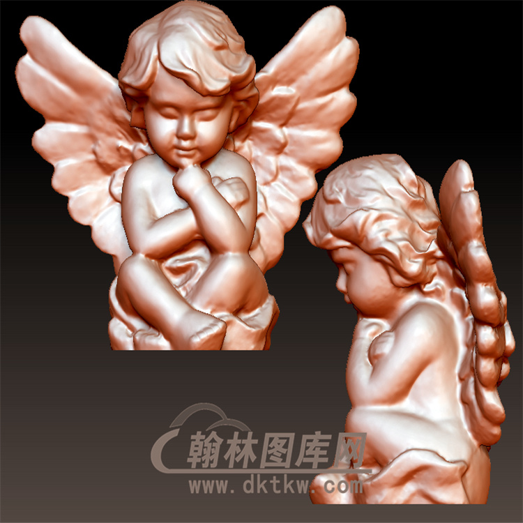 小天使丘比特圆雕立体图（YXF-079)展示