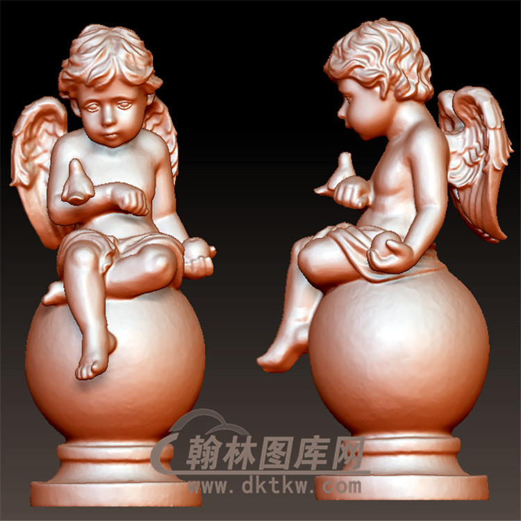小天使丘比特圆雕立体图（YXF-085)展示