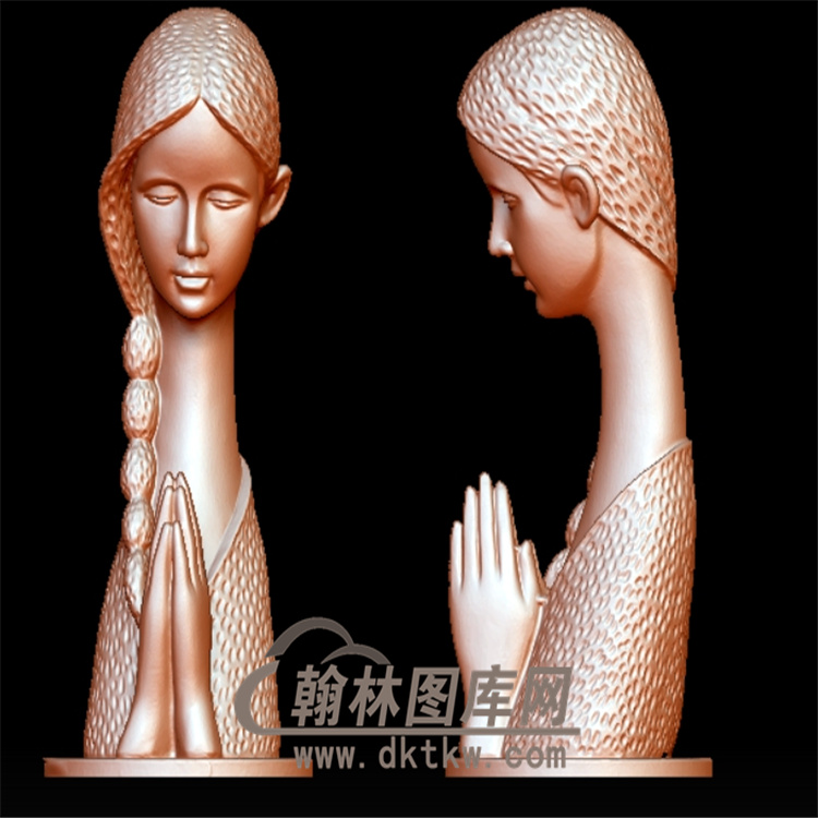 美女雕塑立体圆雕图（YXF-092)展示