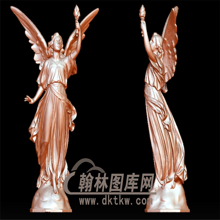 西方女天使立体圆雕图（YXF-097)展示