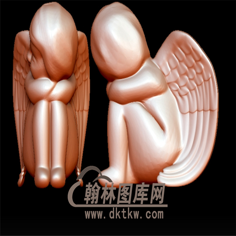 小天使丘比特立体圆雕图（YXF-098)展示