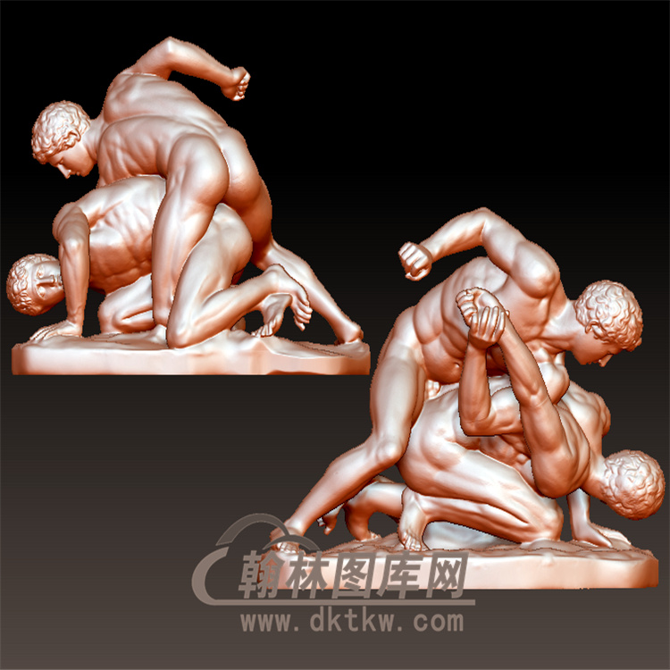 摔跤手立体圆雕图（YXF-153)展示