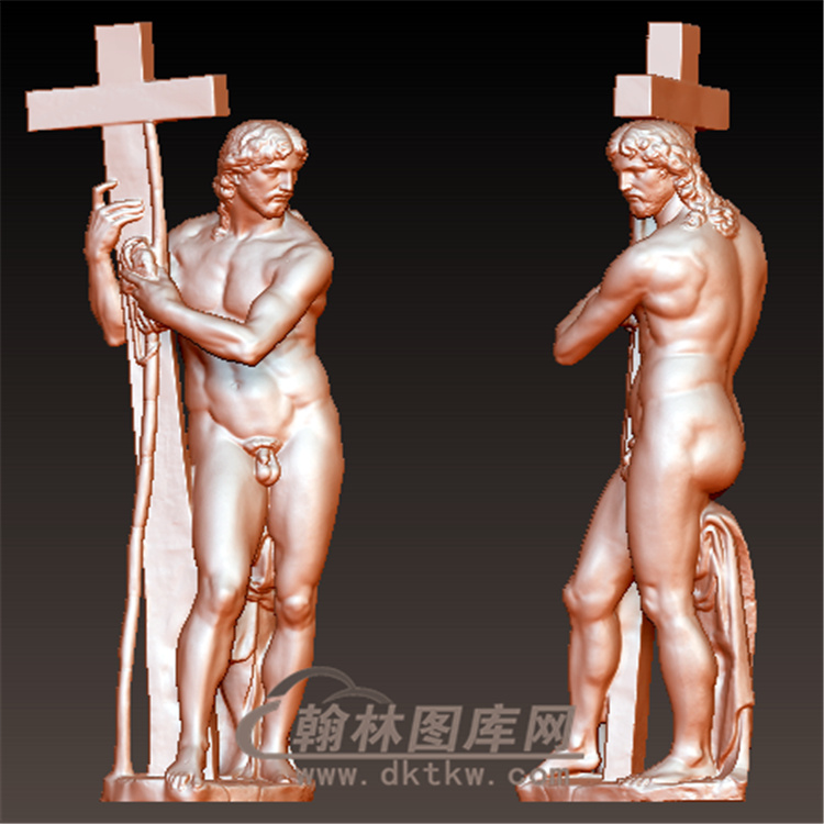 复活的基督耶稣十字架立体圆雕图（YXF-201)展示