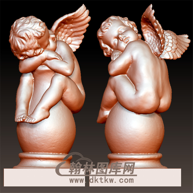 小天使孩子雕塑摆件立体圆雕图（YXF-223)展示