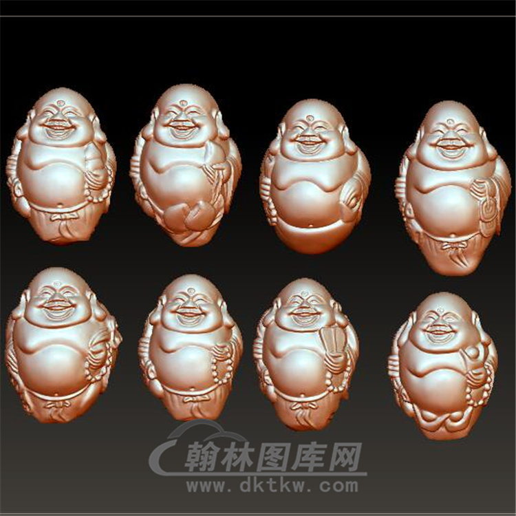 ml-002核雕八宝弥勒佛立体圆雕图展示