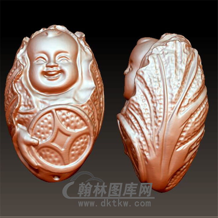 zh-016送财童子核雕立体圆雕图展示