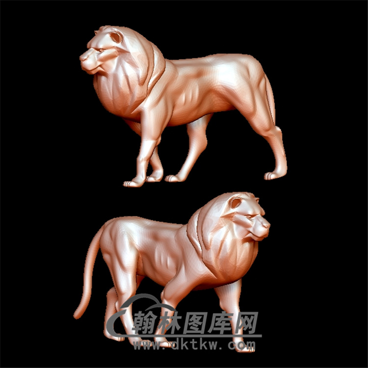 狮子立体圆雕图(YSZ-001)展示