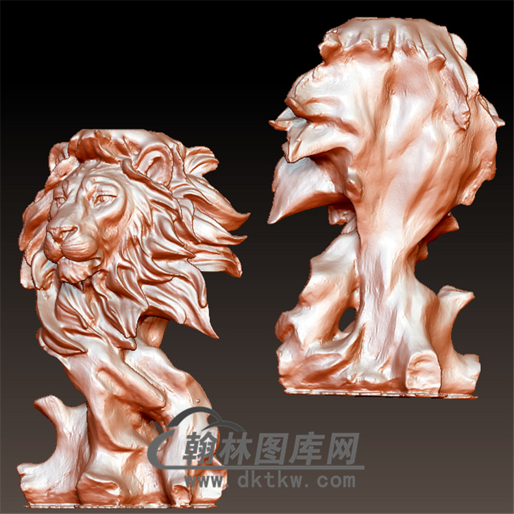 狮子头摆件立体圆雕图(YSZ-005)展示