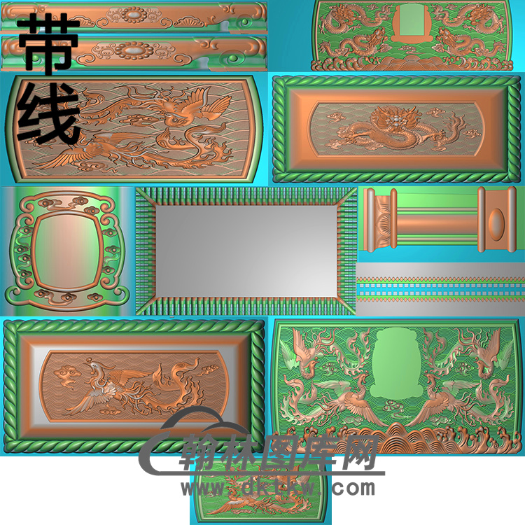 龙凤腾盛世齐全精雕图(GHH-039)展示