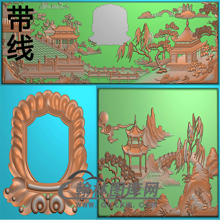 园林寿盒精雕图(GHH-088)展示