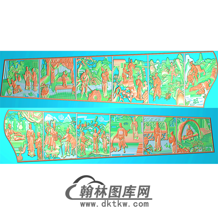 二十四孝棺材板精雕图（GC-021）展示