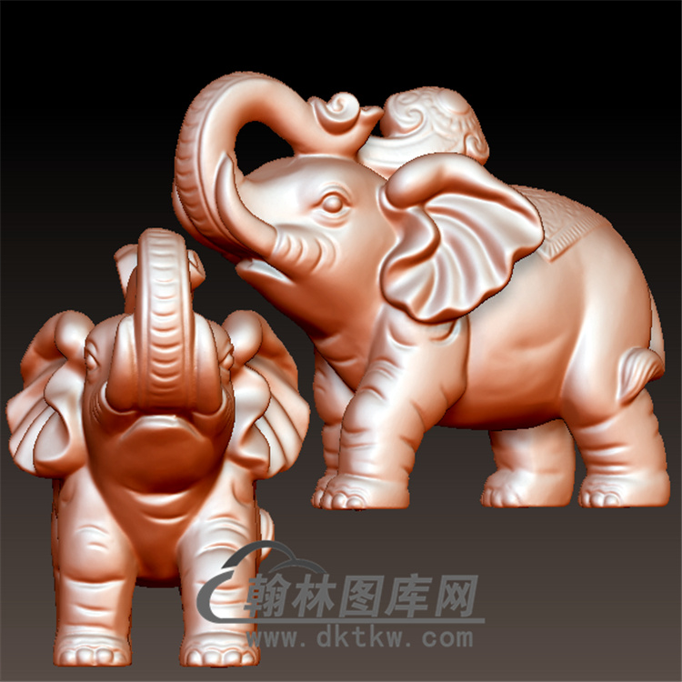 可爱的小象雕塑立体圆雕图(YBF-003)展示