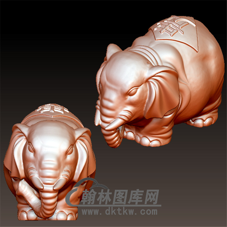 大象立体圆雕图(YBF-008)展示