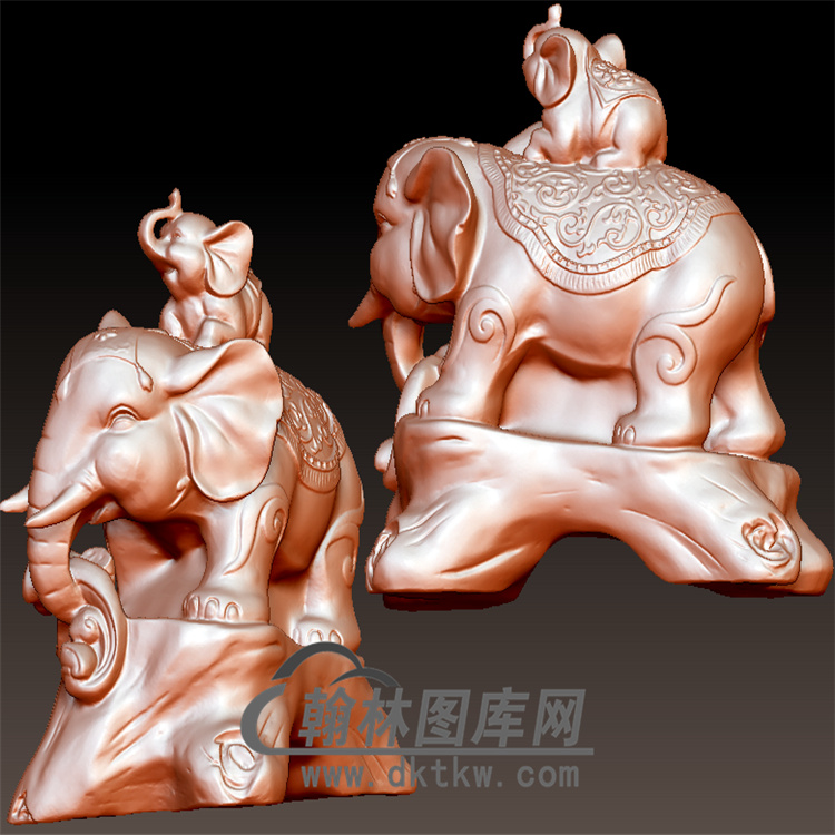 背小象的象立体圆雕图(YBF-015)展示
