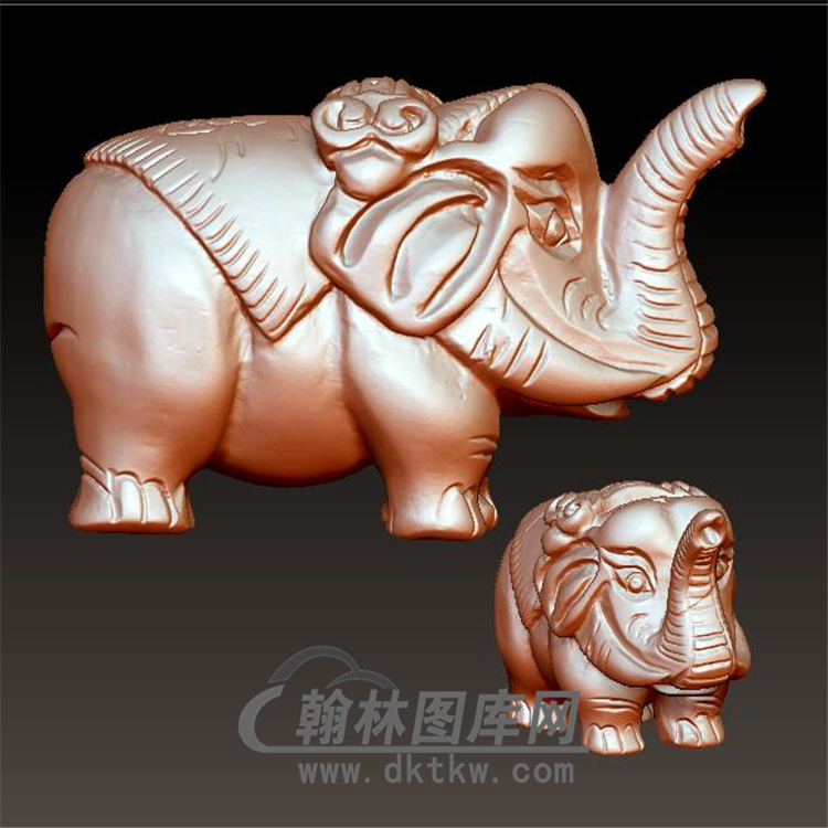 大象摆件立体圆雕图(YBF-020)展示