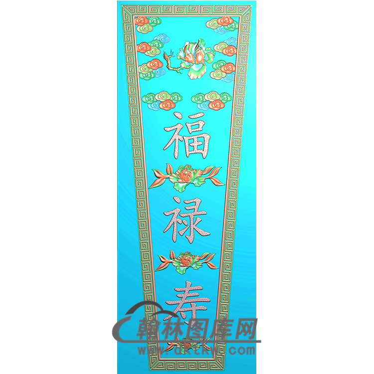 福禄寿棺材盖精雕图（GC-048）展示