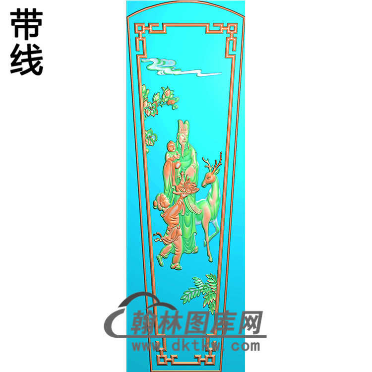 福禄寿棺材盖精雕图（GC-049）展示