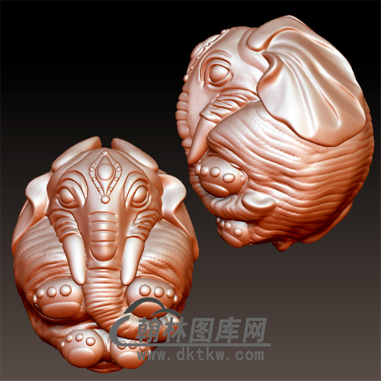 大象象珠立体圆雕图(YBF-026)展示