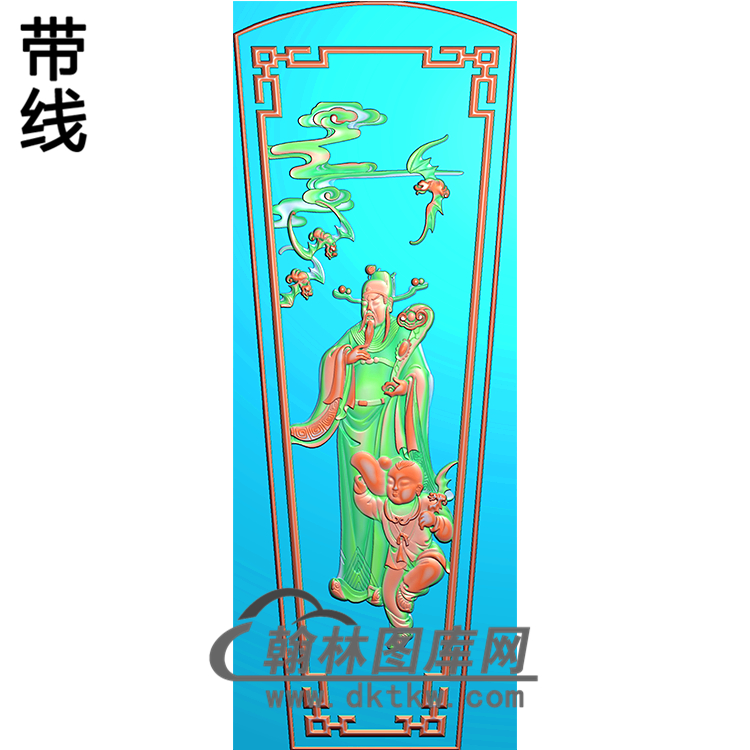 福禄寿棺盖精雕图（GC-050）展示
