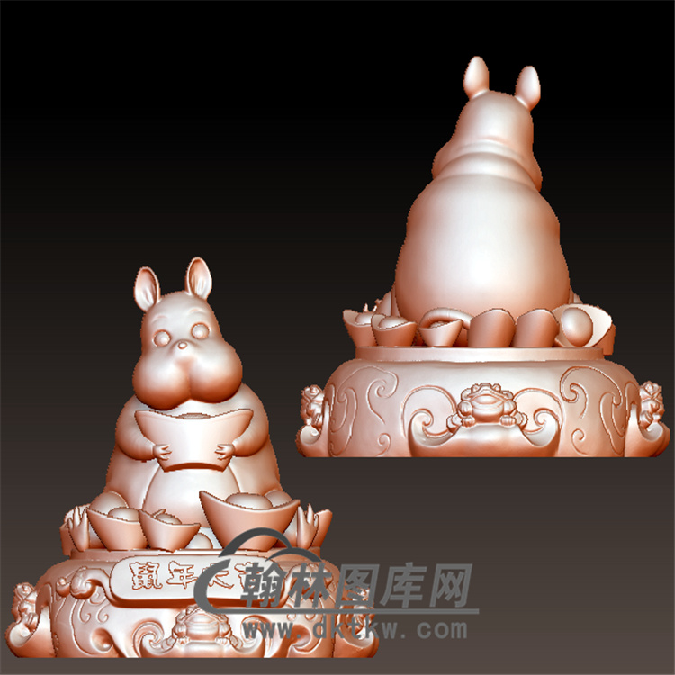 鼠年大吉元宝立体圆雕图(YS-007)展示