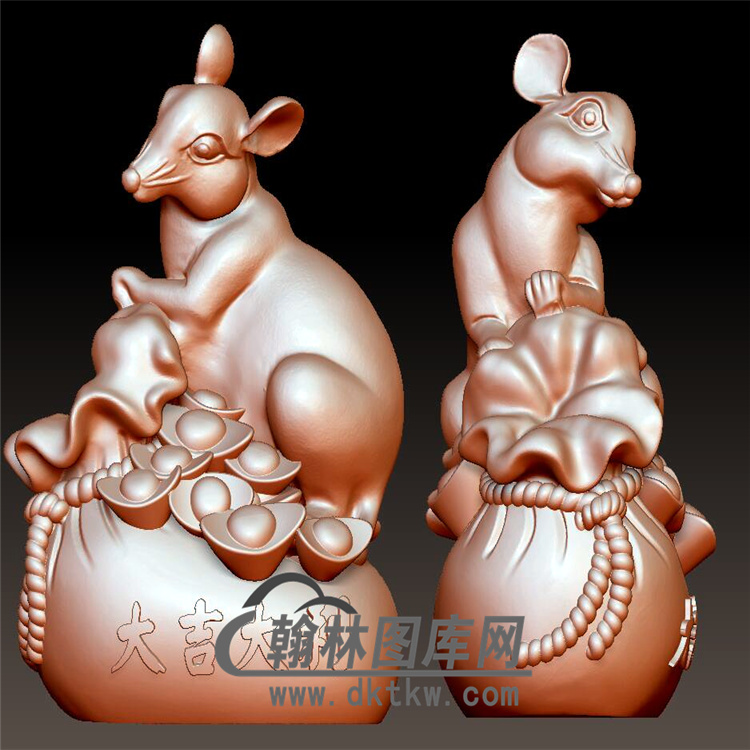 鼠年大吉大利元宝立体圆雕图(YS-008)展示