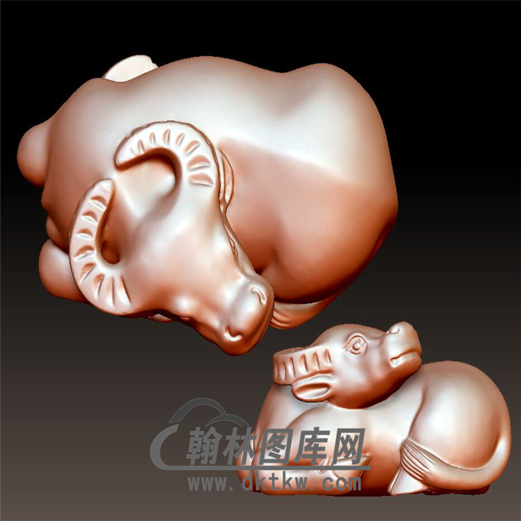 卧牛立体圆雕图(YN-050)展示