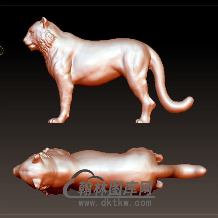 站立虎立体圆雕图（YHH-014)展示
