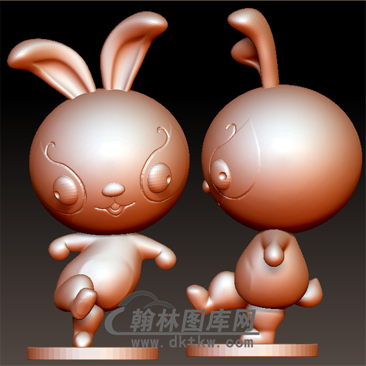 卡通生肖兔子立体圆雕图(YT-010)展示