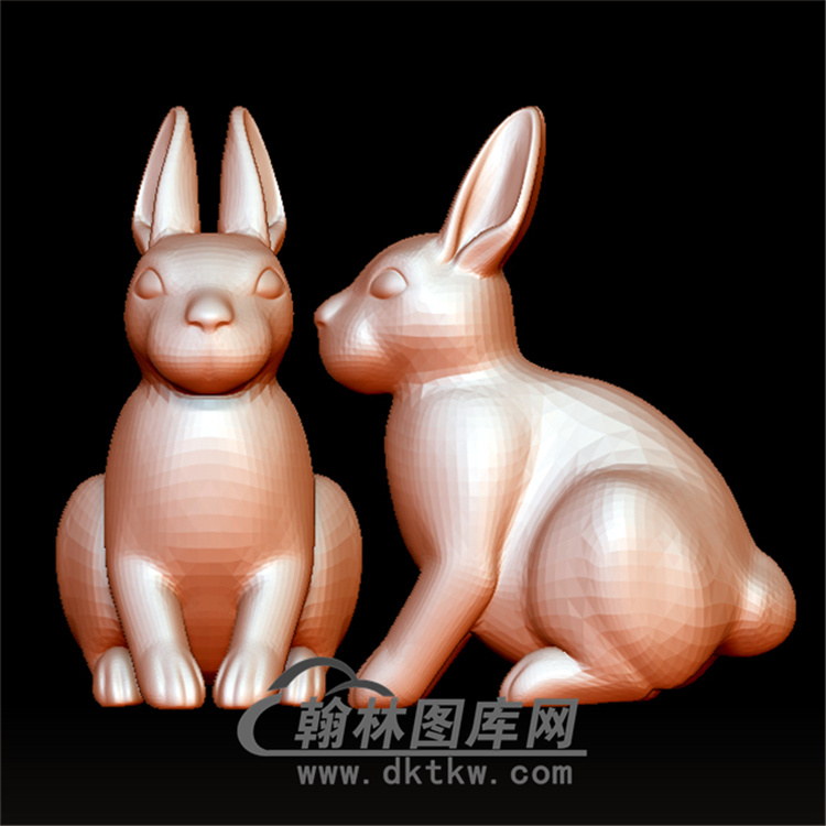 坐着的兔子立体圆雕图(YT-017)展示