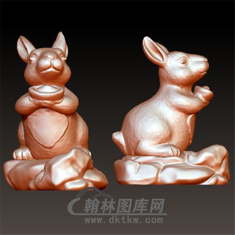 十二生肖兔立体圆雕图(YT-020)展示