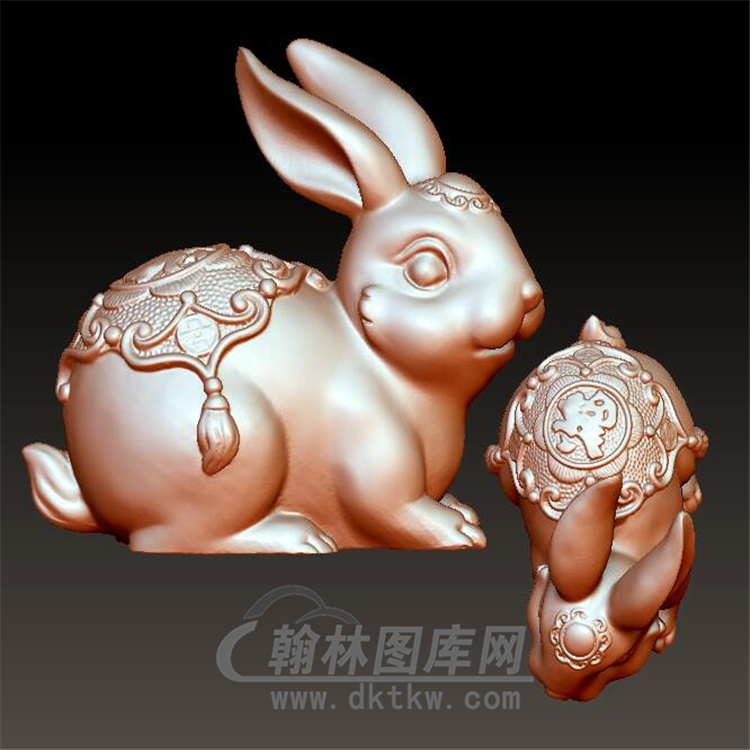 玉兔立体圆雕图(YT-023)展示