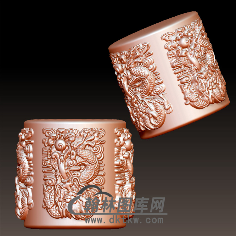 霸气龙直筒立体圆雕图(YL-042)展示