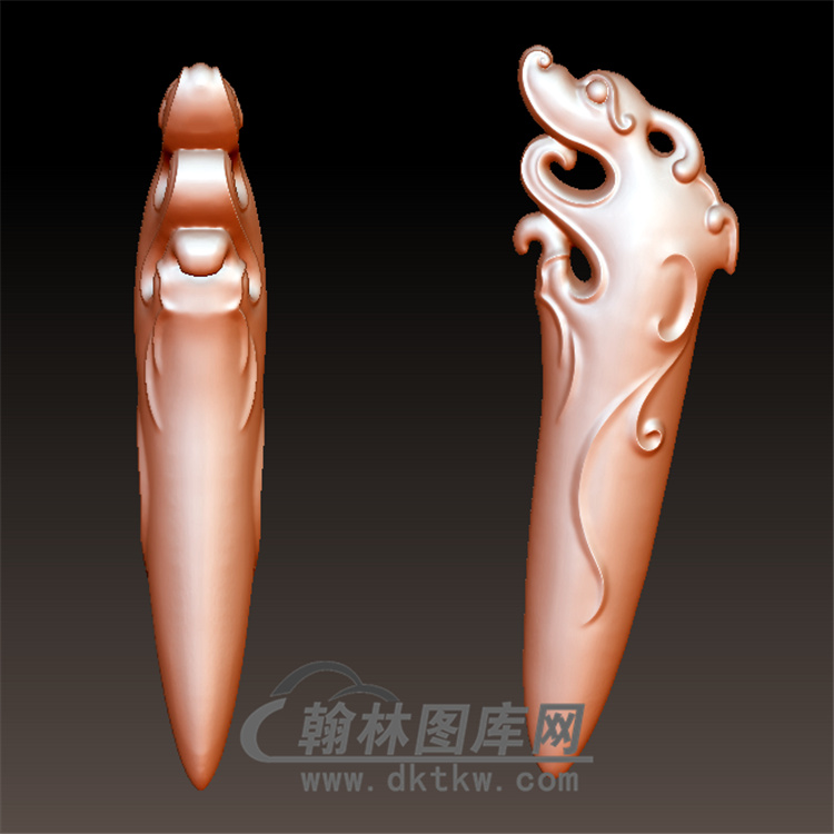 龙挂件立体圆雕图（YL-013)展示