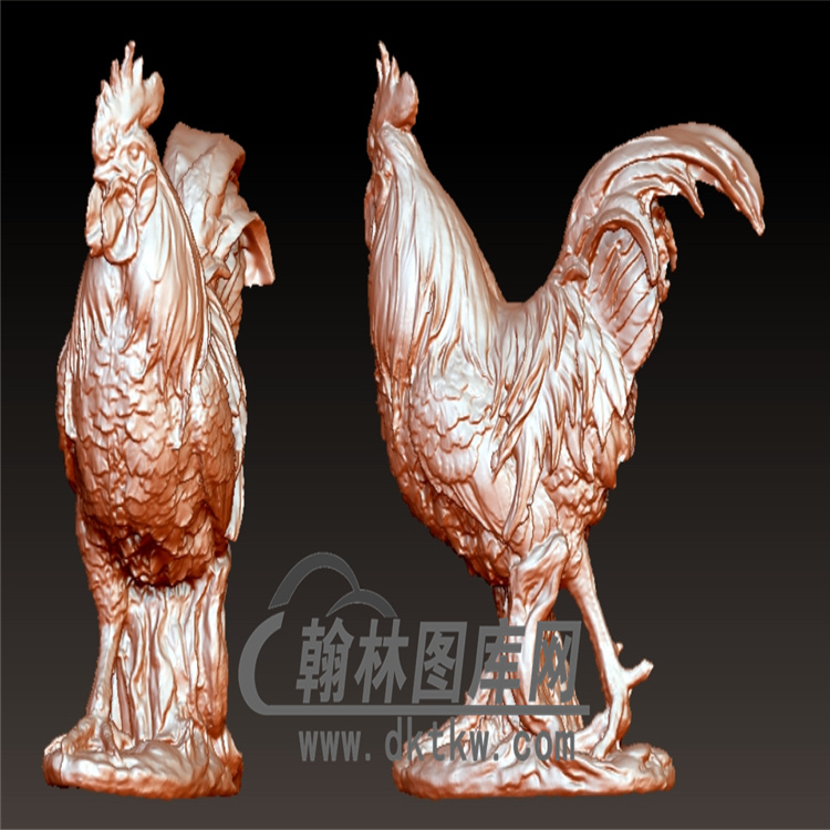 公鸡立体圆雕图（YJ-010)展示