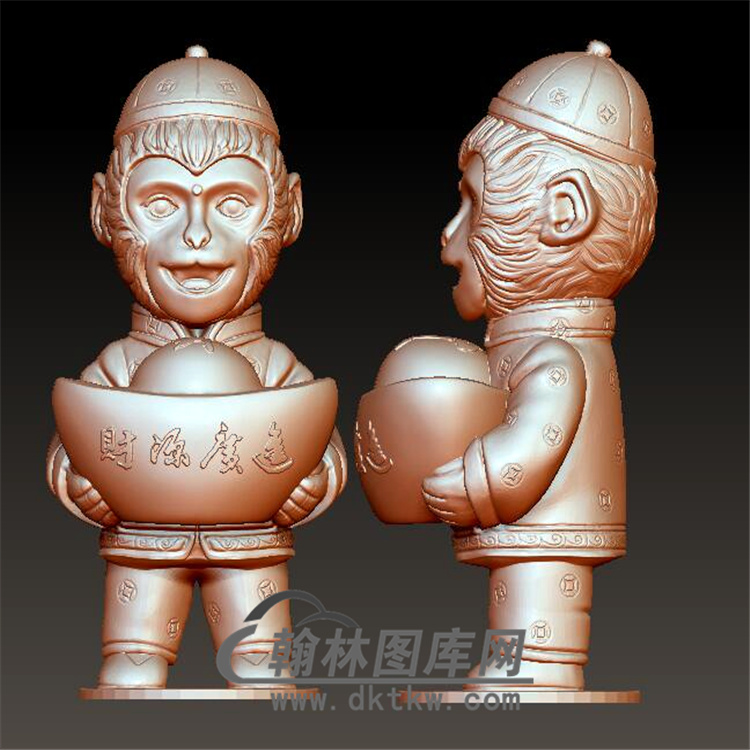 金猴送宝立体圆雕图（YH-021)展示