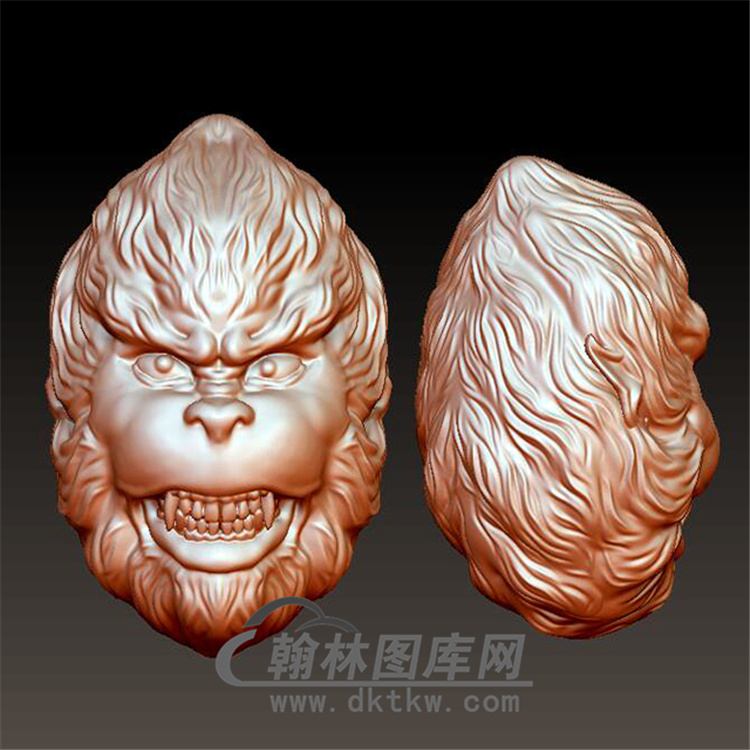齐天大圣猴头立体圆雕图（YH-024)展示