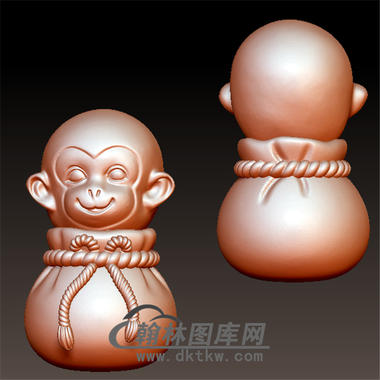 福袋猴子立体圆雕图（YH-026)展示