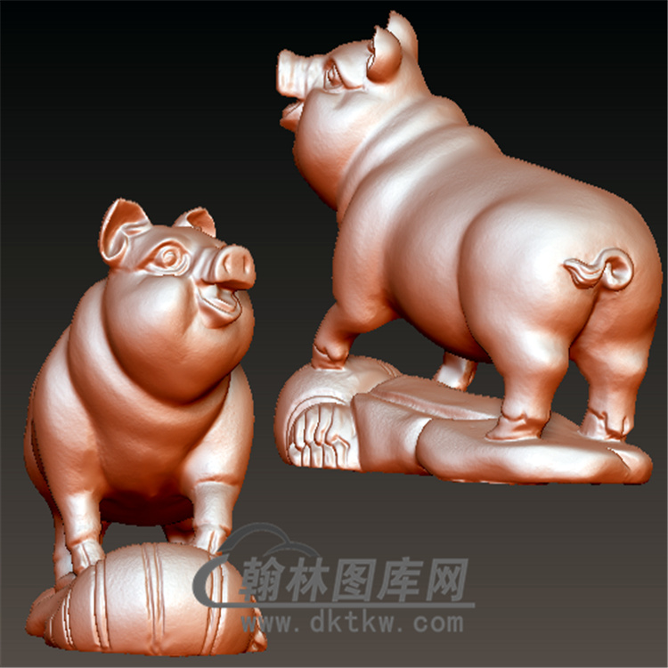 猪立体圆雕图(YZ-005)展示
