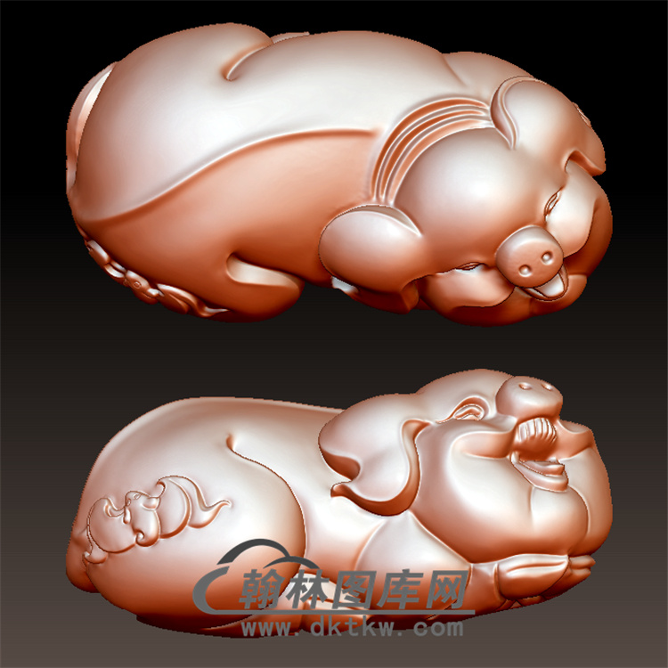 猪立体圆雕图(YZ-007)展示